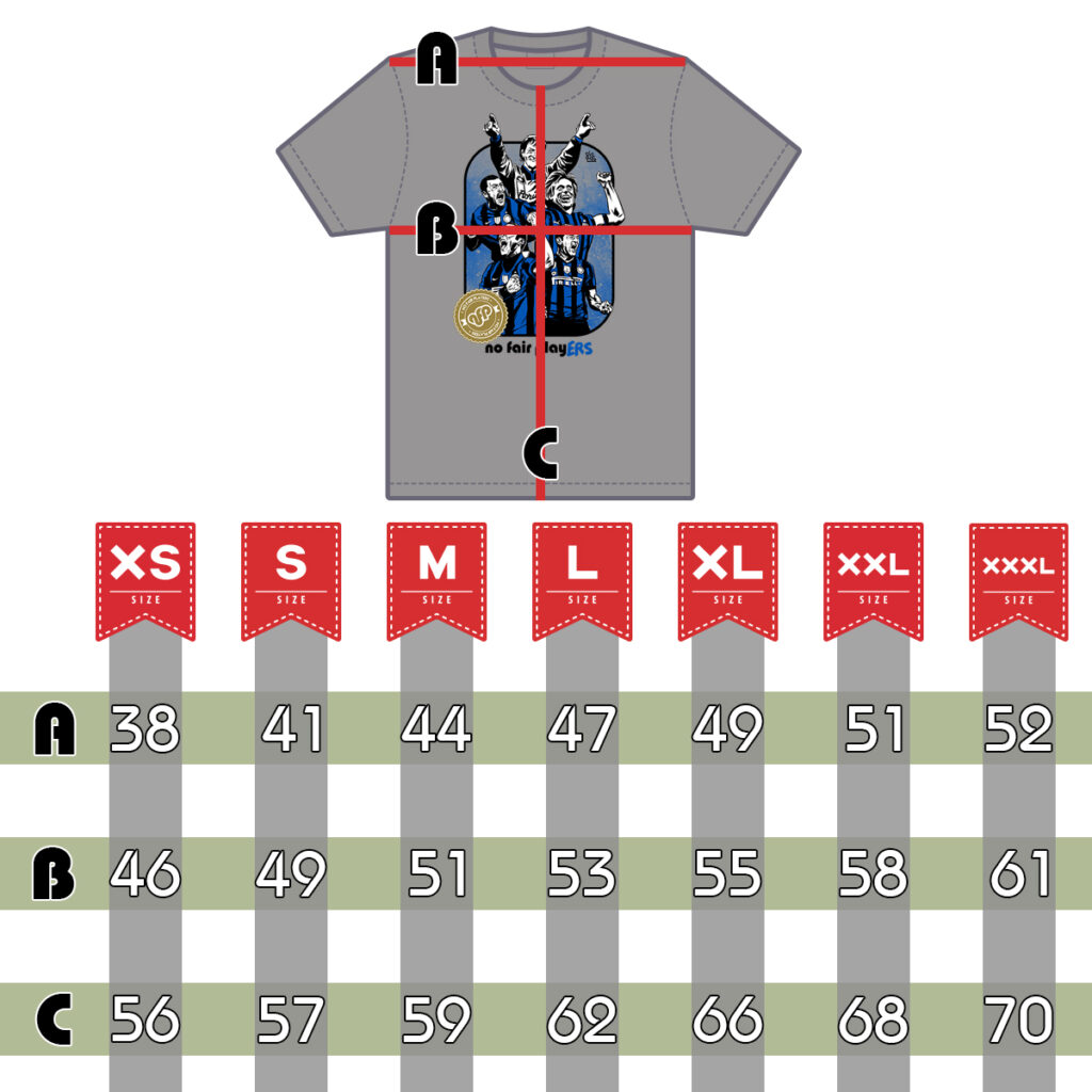 Size Guide T-Shirt INTERNAZIONALE