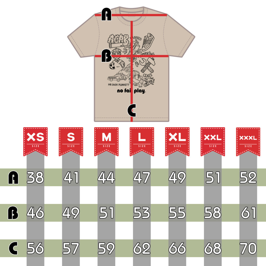 Size Guide T-Shirt Subculture Flash