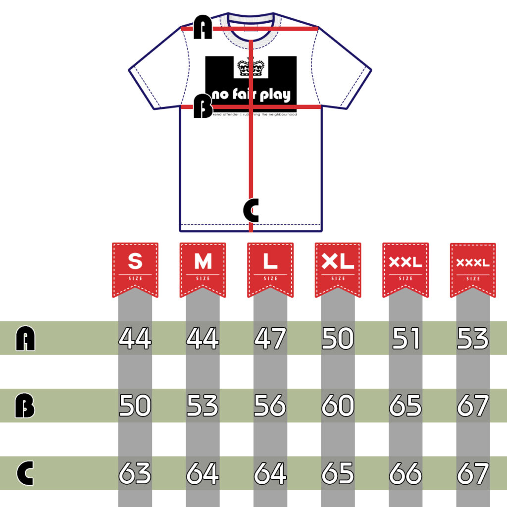 Size Guide T-Shirt Weekend Offender