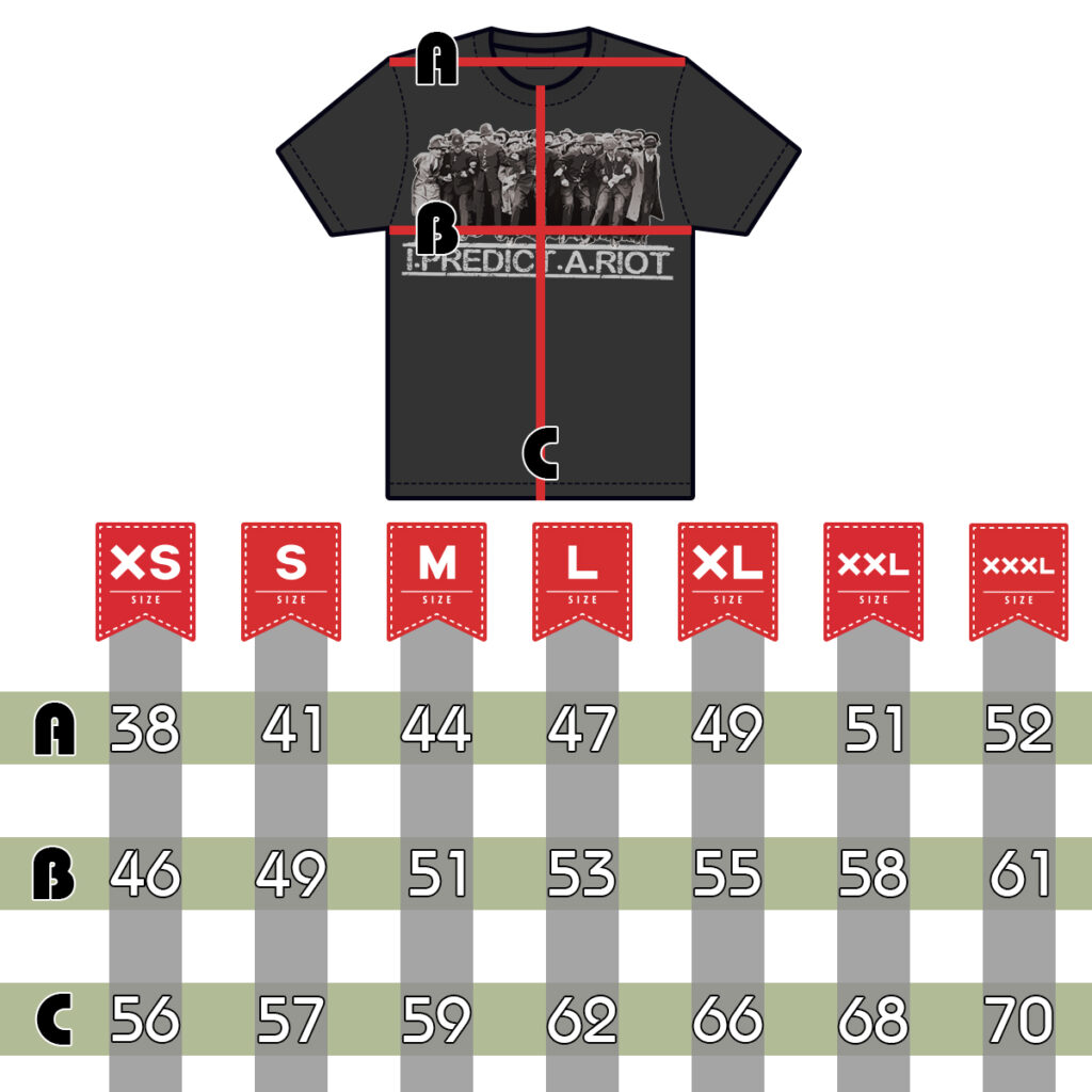 Size Guide T-Shirt Riot